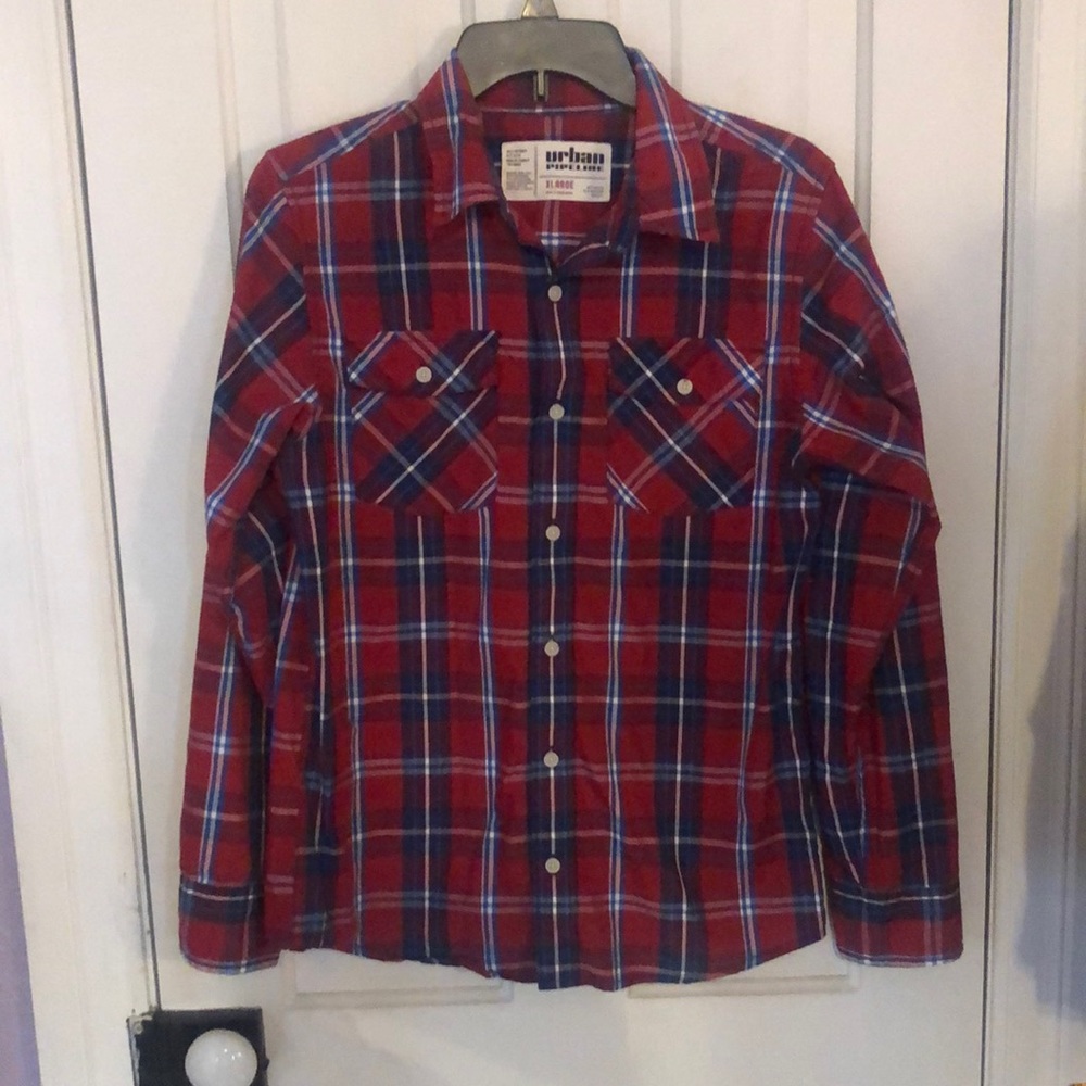 Boys plaid button down shirt urban pipeline